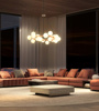 Picture of Philips Divine 800076 20 Head G9 (Bulb Base) French Gold Body With Opal White Glass Pendant Chandeliers