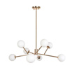 Picture of Philips Divine 800009 8 Head G9 (Bulb Base) French Gold Body With Opal White Glass Pendant Chandeliers