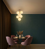 Picture of Philips Divine 800078 7 Head G9 (Bulb Base) French Gold Body With Opal White Glass Pendant Chandeliers