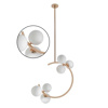 Picture of Philips Divine 800081 6 Head G9 (Bulb Base) French Gold Body With Opal White Glass Pendant Chandeliers