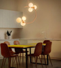 Picture of Philips Divine 800081 6 Head G9 (Bulb Base) French Gold Body With Opal White Glass Pendant Chandeliers