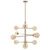 Picture of Philips Celestial 800014 12 Head G9 (Bulb Base) French Gold Body With Clear Glass Pendant Chandeliers