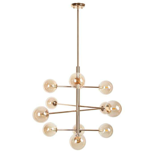 Picture of Philips Celestial 800014 12 Head G9 (Bulb Base) French Gold Body With Clear Glass Pendant Chandeliers