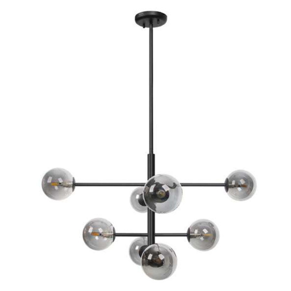 Picture of Philips Celestial 800015 8 Head G9 (Bulb Base) Matt Black Body With Clear Glass Pendant Chandeliers