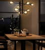 Picture of Philips Celestial 800015 8 Head G9 (Bulb Base) Matt Black Body With Clear Glass Pendant Chandeliers