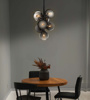 Picture of Philips Celestial 800089 7 Head G9 (Bulb Base) Matt Black Body With Vacuum-Plated Chrome Glass Pendant Chandeliers