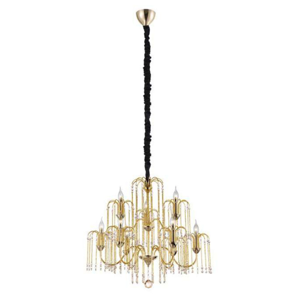 Picture of Philips Monarch 800114 E-14 (Bulb Base) French Gold Body with Class A Crystals Plated In Amber Color Pendant Chandeliers