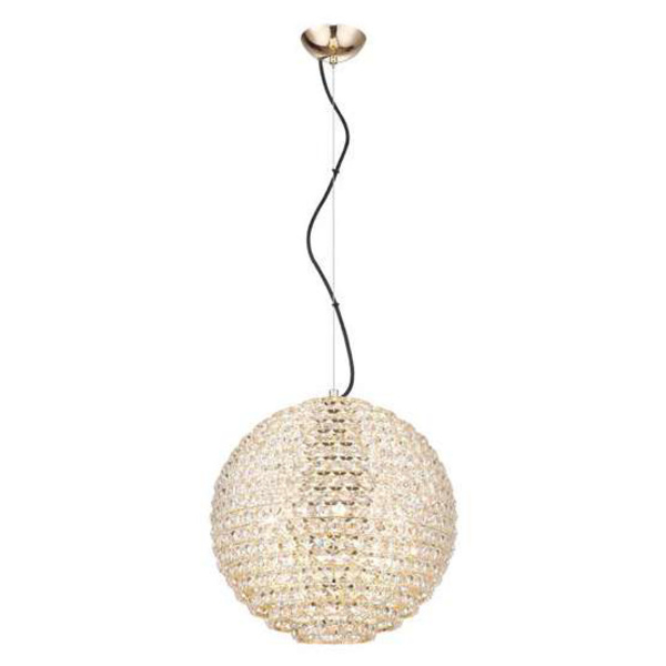 Picture of Philips Allure 800067 G-9 (Bulb Base) French Gold & Clear Crystals Pendant Chandeliers